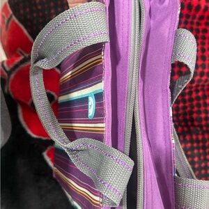 Igloo Purple and Gray Striped Cooler Tote